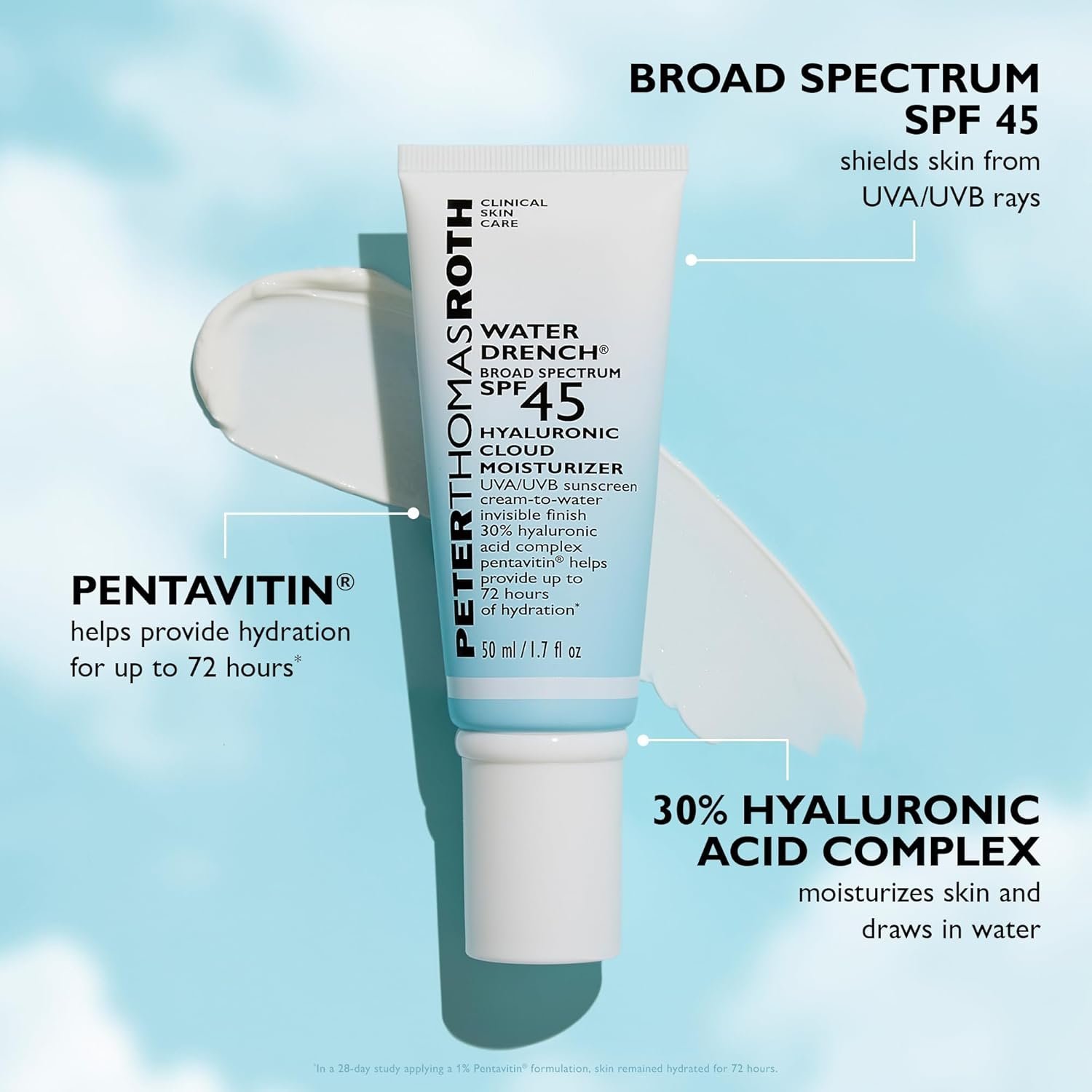 Peter Thomas Roth | Water Drench® Broad Spectrum SPF 45 Hyaluronic Cloud Moisturizer - Image 2